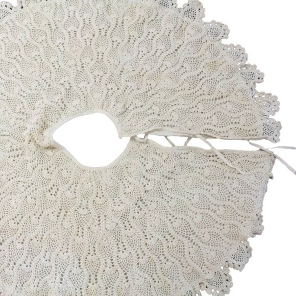 Unbranded Crochet Tree Skirt‎ Natural 17" - Picture 1 of 8